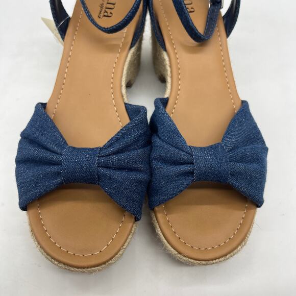 a.n.a Womens Dukes Heeled Sandals Denim Blue Size 9.5 - Picture 12 of 13